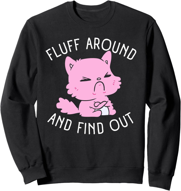 Süsses Katzen-Motiv zum Flusen und Auffinden von Pastell, Gothic, Pink Sweatshirt