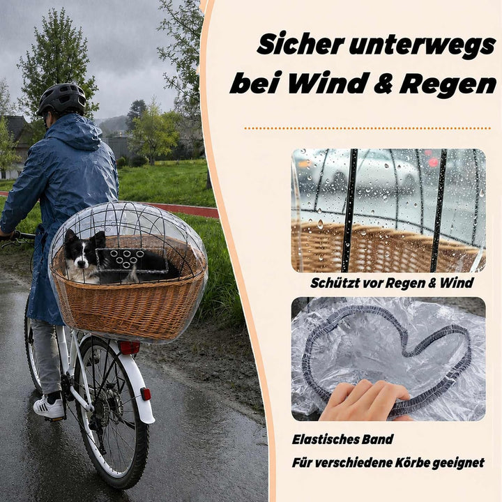 Sonnensegel für Hundefahrradkorb &amp; Fahrradkorb – Grosses, verstellbares Schutznetz für Hunde – Atmun