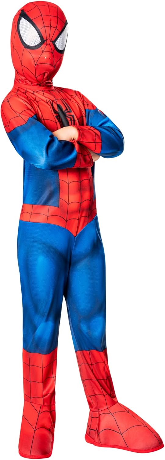 Rubie's Official Marvel Spider-Man Flat Chest Classic Child Costume, Kids Superhero Fancy Dress 3-4