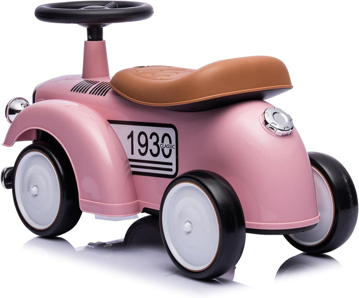 LEMODO Rutschauto ab 1 Jahr, Kinderauto im Retrodesign, Rutscherfahrzeug mit Hupe und Stauraum, Kind