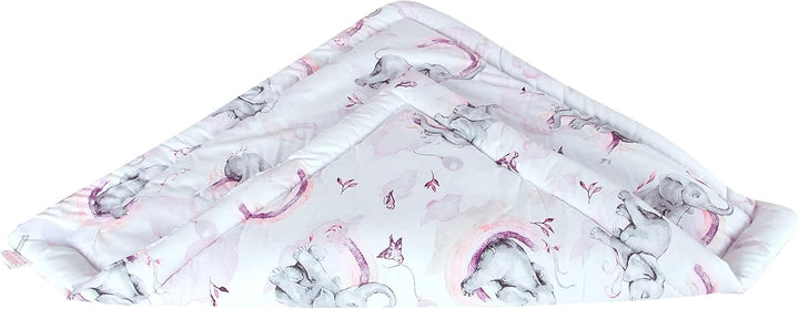 Babylux Einschlagdecke BABYHÖRNCHEN 75 x 75 cm Baby Neugeborene Erstausstattung (125. Elefanten Rosa
