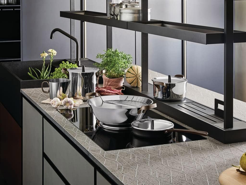 Alessi edo Stielkasserolle mit langem Griff, Ø 14, Stahl, braun Ø 14 Stahl, Braun, Ø 14 Stahl, Braun
