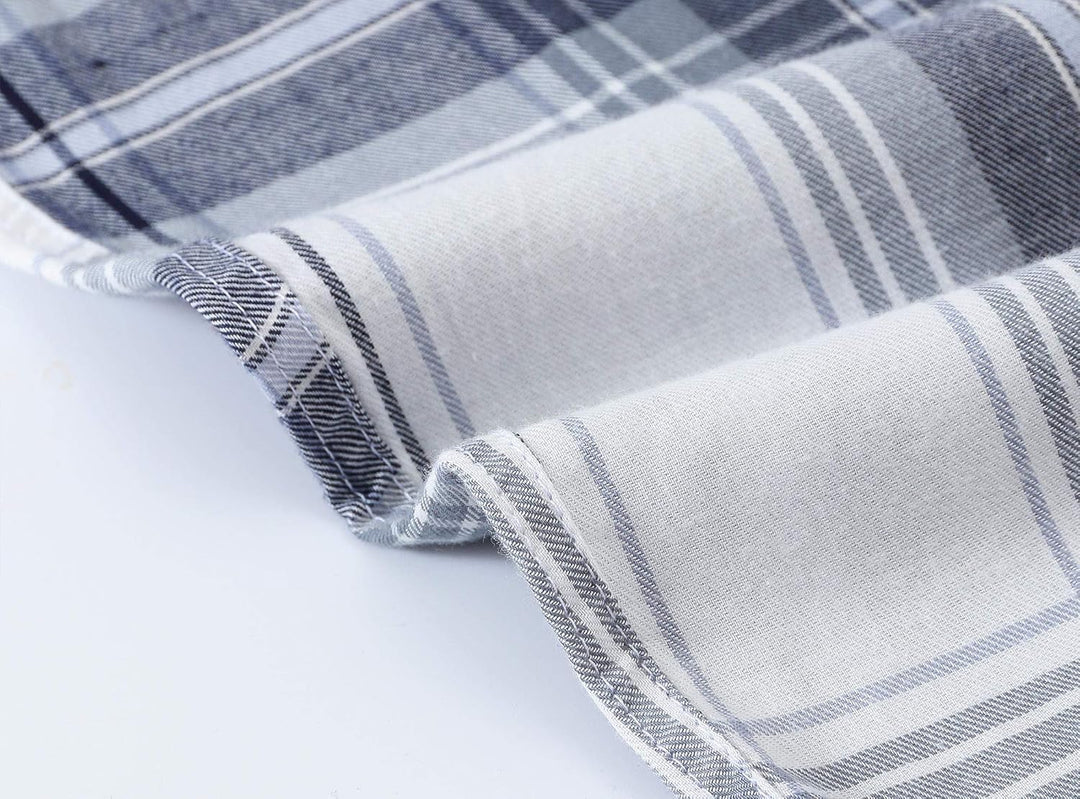 MoFiz Herren Pyjamahose Warm Lang Baumwolle Weich Schlafanzughose Kariert Winter Nachtwäsche Freizei