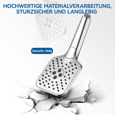 Auralum Duschkopf wassersparend, grosser Duschbrause mit Schlauch, Shower Head mit 3 Wasserabgabemod