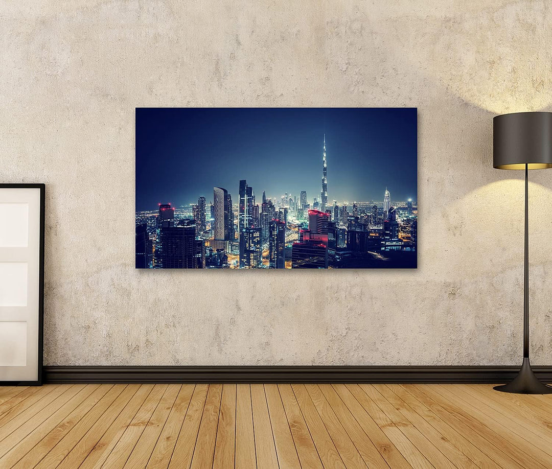 islandburner Bild auf Leinwand Schöne Dubai Stadtbild Vogelperspektive Panorama Landschaft Vereinigt