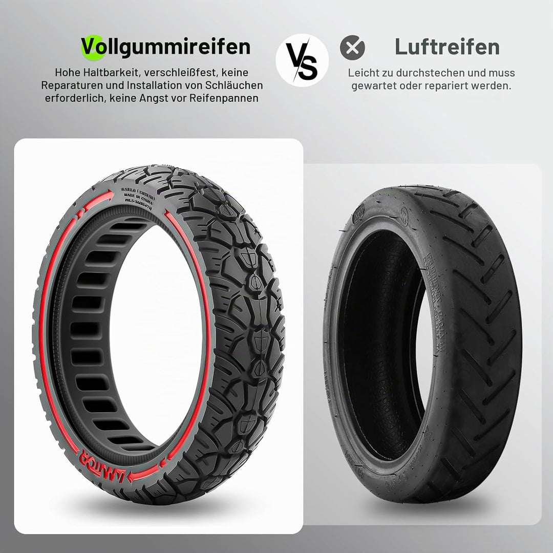 Amitor E Scooter Reifen 8 1/2 x2 Vollgummi, Abriebfeste und Pannensichere Vollgummireifen E Scooter