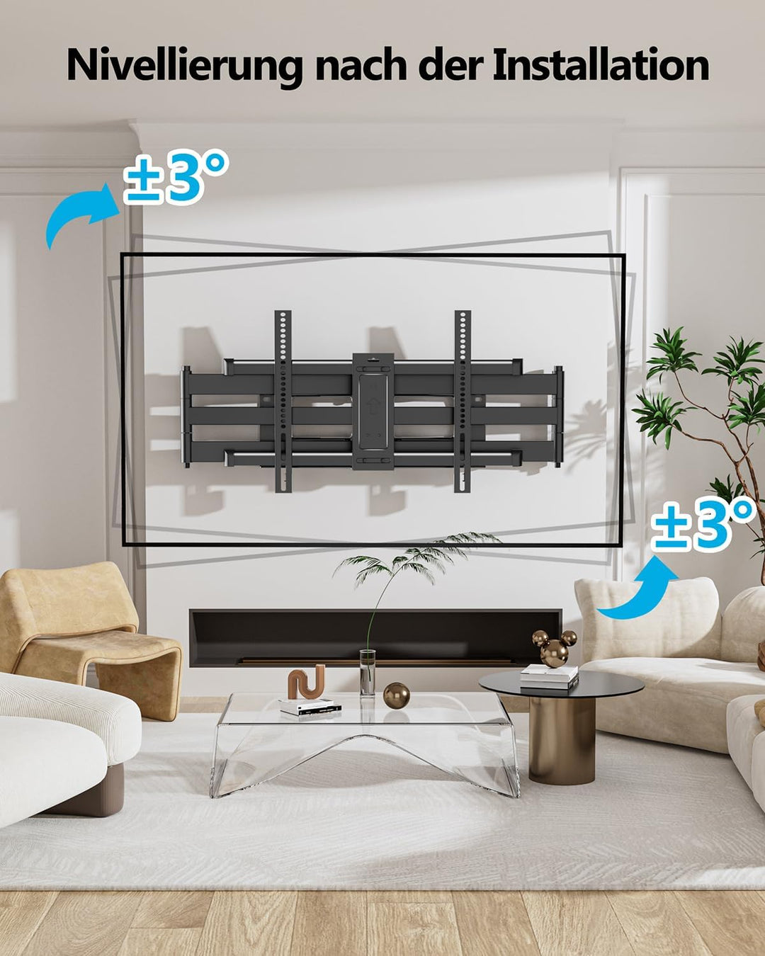 FORGING MOUNT TV Wandhalterung 109CM Langer Arm Schwenkbar Neigbar TV Halterung für 50-90 Zoll Flach