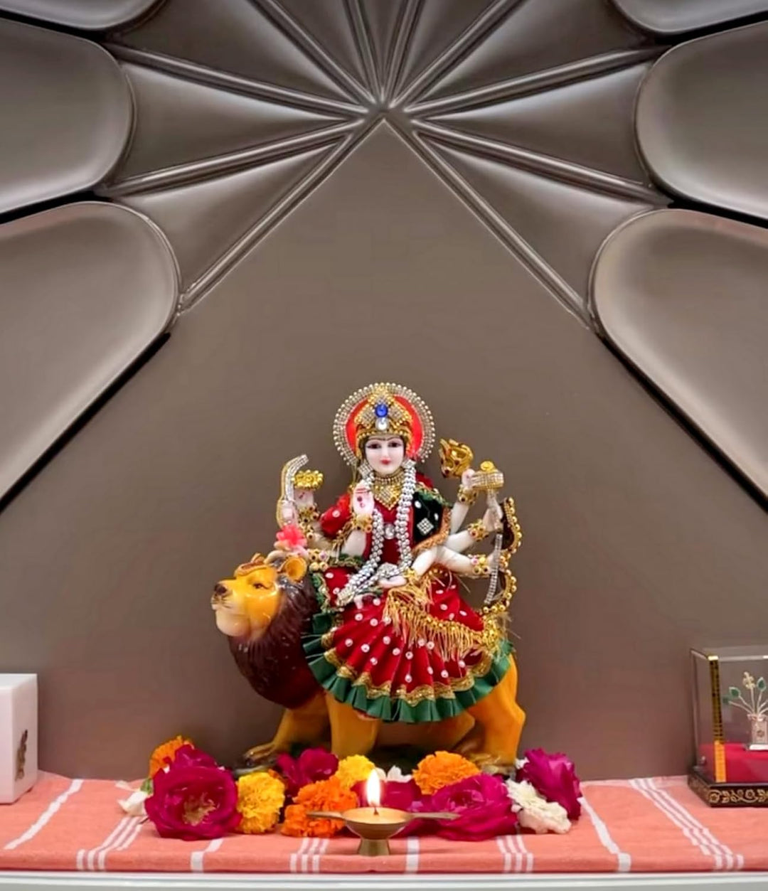 eSplanade Resin Maa Durga MATA Rani Sherawali Murti Idol Statue Sculpture (1561APC), 1561APC