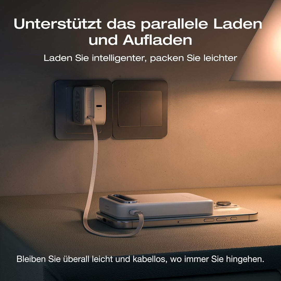 EcoFlow Qi2 Magnetic Powerbank 10000mAh 15W, Qi2-zertifiziert Wireless Power Bank 36W Kabelloses Mag