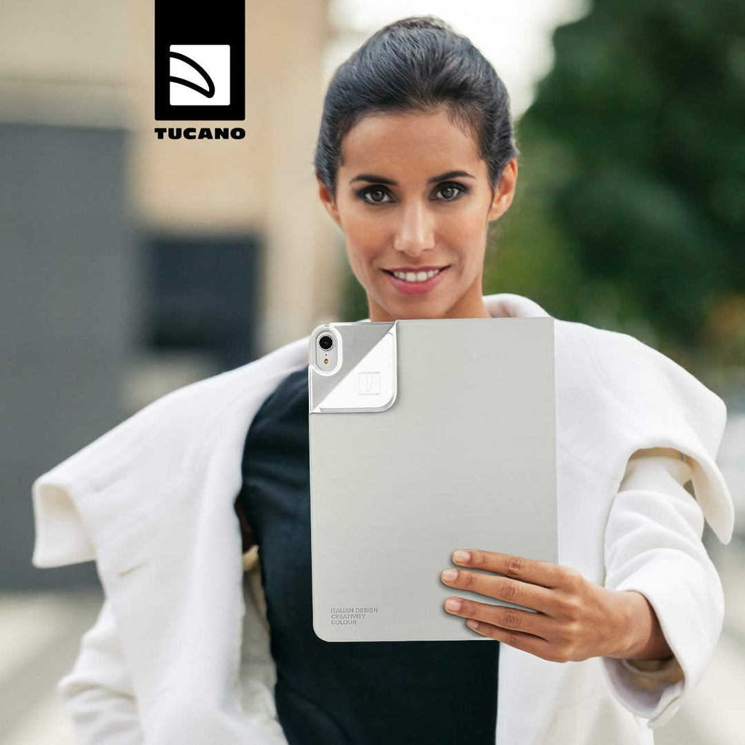 Tucano - Metal Schutzhülle Cover kompatibel mit iPad Air 10.9", Halterung für Apple Pencil Silber, S