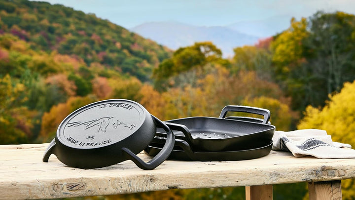 LE CREUSET Gusseisen-Grillpfanne, rund, für den Aussenbereich Bratpfanne, Bratpfanne