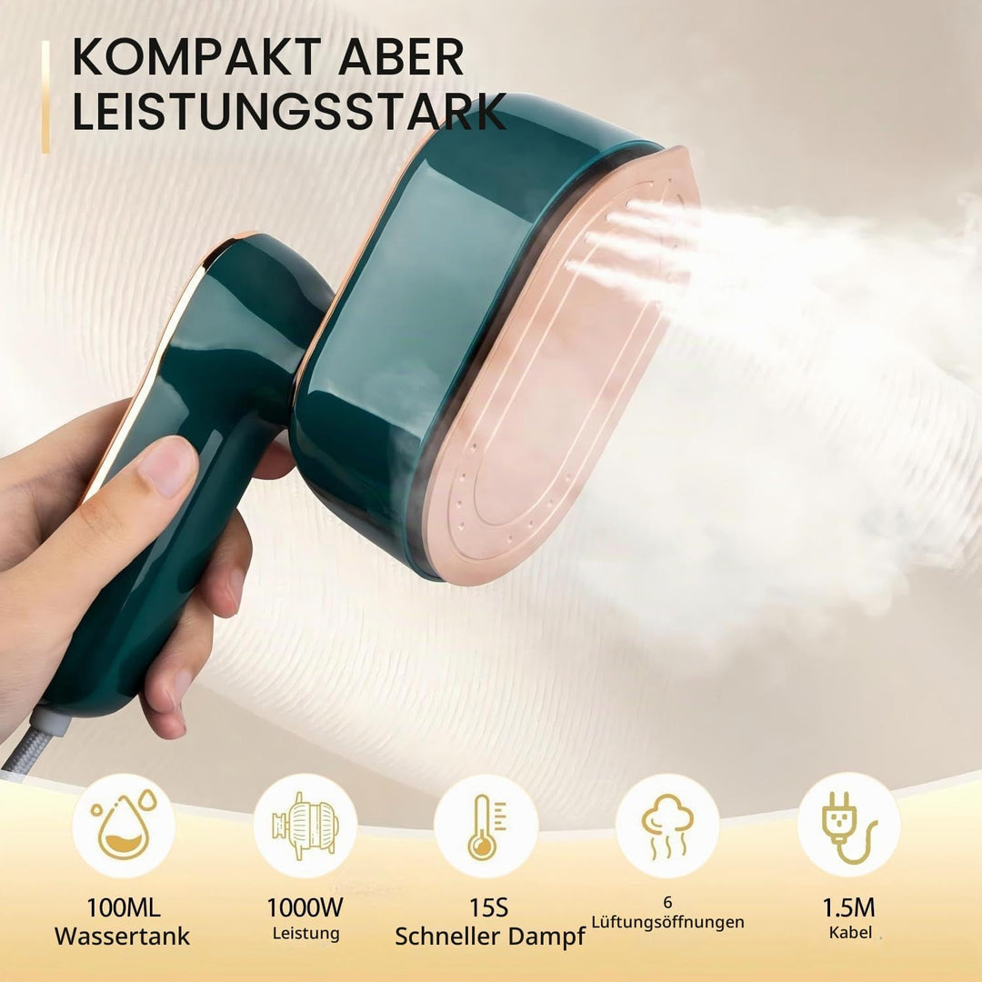 Mini Dampfbügeleisen, Steamer Dampfglätter 2 in 1 für Trocken- und Nassbügeln, Tragbares Reisebügele