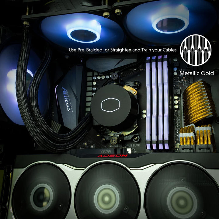 LINKUP - 50cm PSU Kabelverlängerung Ummantelt GPU Nach Mass PC Stromversorgung mit Kamm-Kit - Kompat