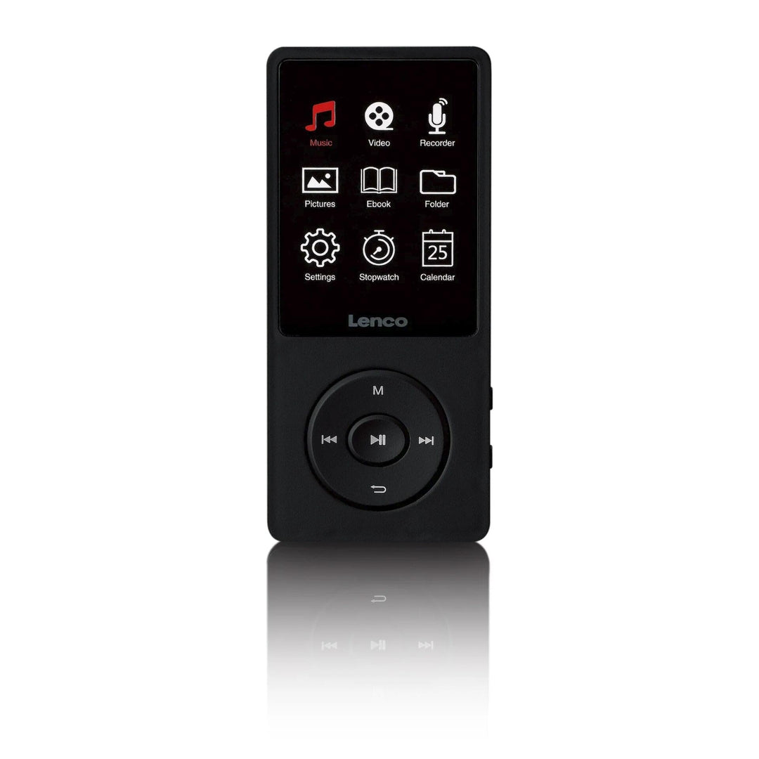 Lenco Xemio-669BK MP3/MP4-Player, 2,4" TFT-LCD-Display, 8 GB interner Speicher, Schwarz, mit Mikrofo