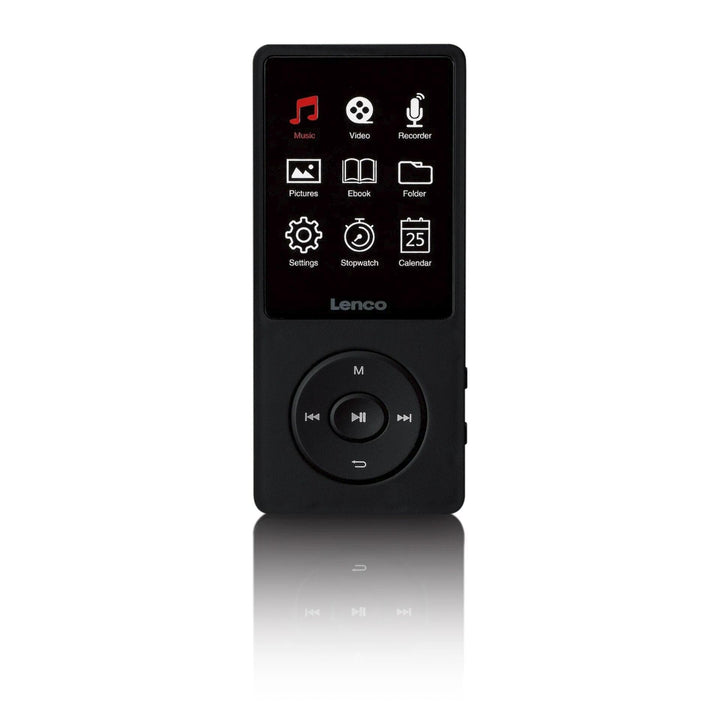 Lenco Xemio-669BK MP3/MP4-Player, 2,4" TFT-LCD-Display, 8 GB interner Speicher, Schwarz, mit Mikrofo