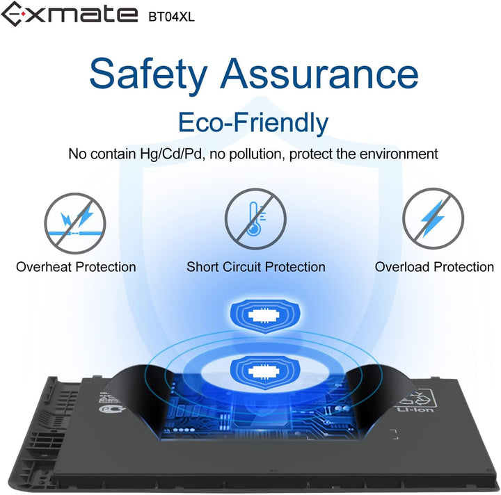 Exmate Laptop Akku BT04XL BA06 für HP EliteBook Folio 9470 9470M 9480M BT04 BA06XL HSTNN-IB3Z HSTNN-