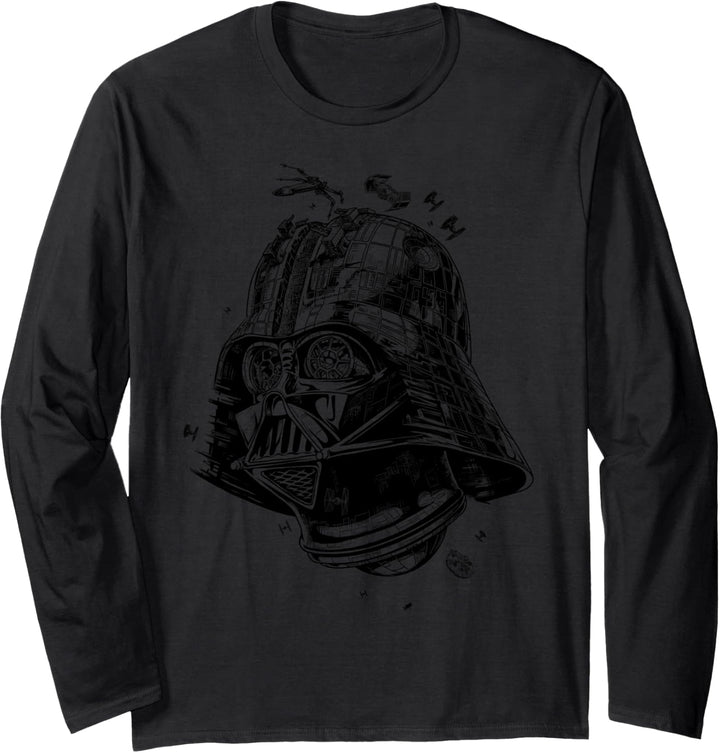 Star Wars Darth Vader Death Star Langarmshirt