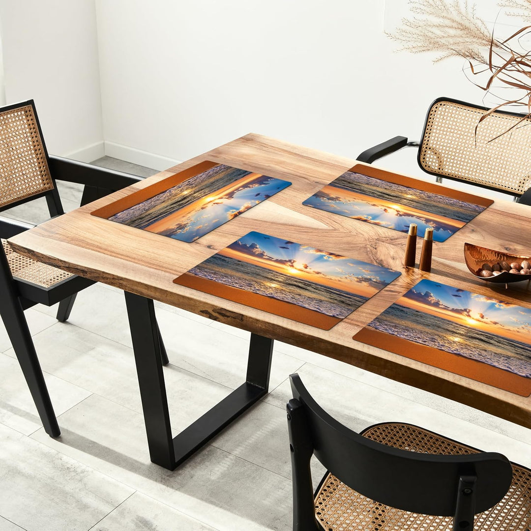 KitchenYeah© Platzsets Abwaschbar 6-Teilig 45x30 cm Tischsets Platzdeckchen rutschfeste Platzset Unt