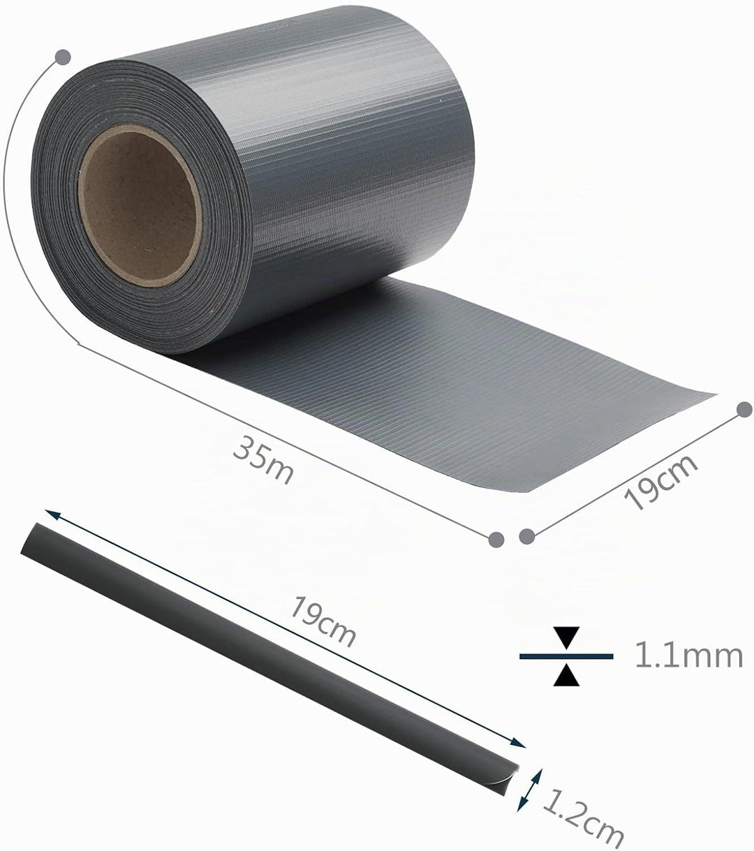 Daromigo PVC Sichtschutzstreifen 35m x 19cm Zaunblende Folie, inkl. 30 Befestigungsclips, Windschutz