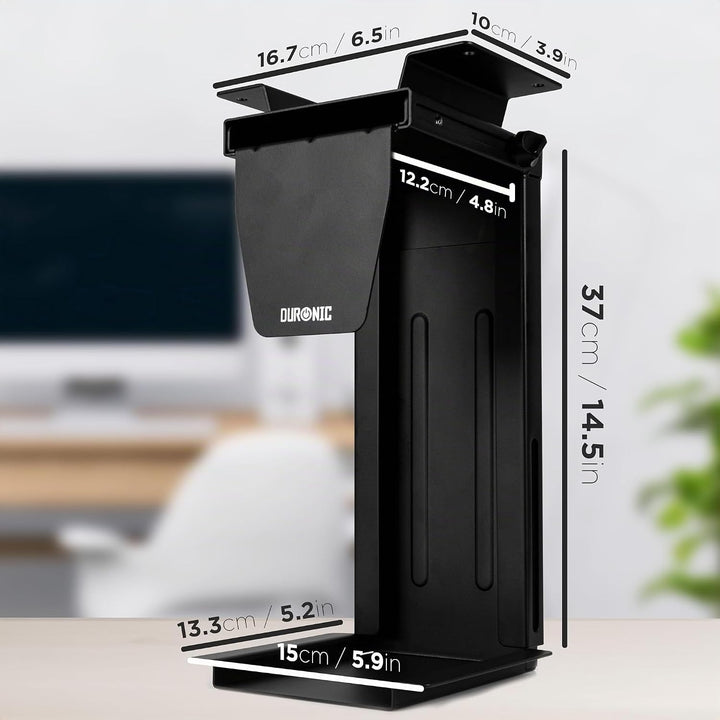 Duronic DMHD1 PC Halterung | Untertischhalterung 360° drehbar | Gehäuse Halter für ITX, Midi, Big To