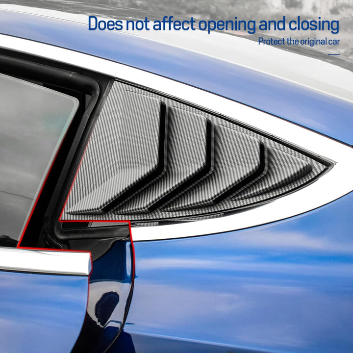 KUNGKIC Rear Side Window Louvers,Air Vent Scoop Louvers for Tesla Model 3 2017-2024,Window Scoop Lou
