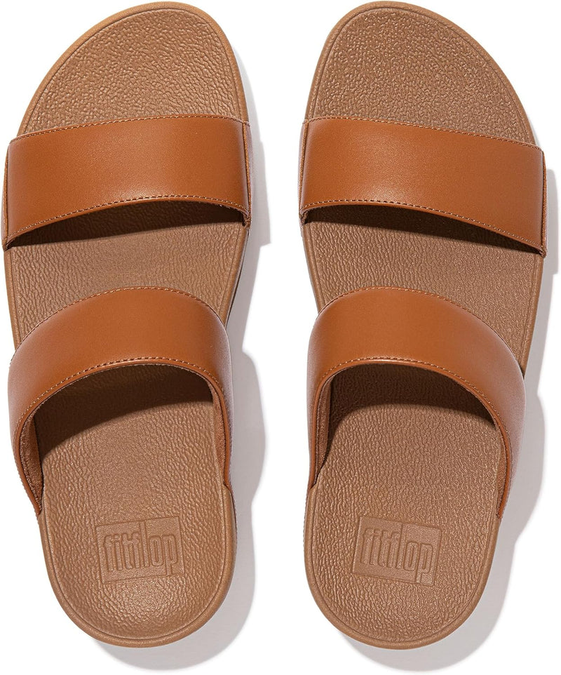 Fitflop Damen Lulu Cross Slide-Leather Sandalen 42 EU Hellbraun, 42 EU Hellbraun