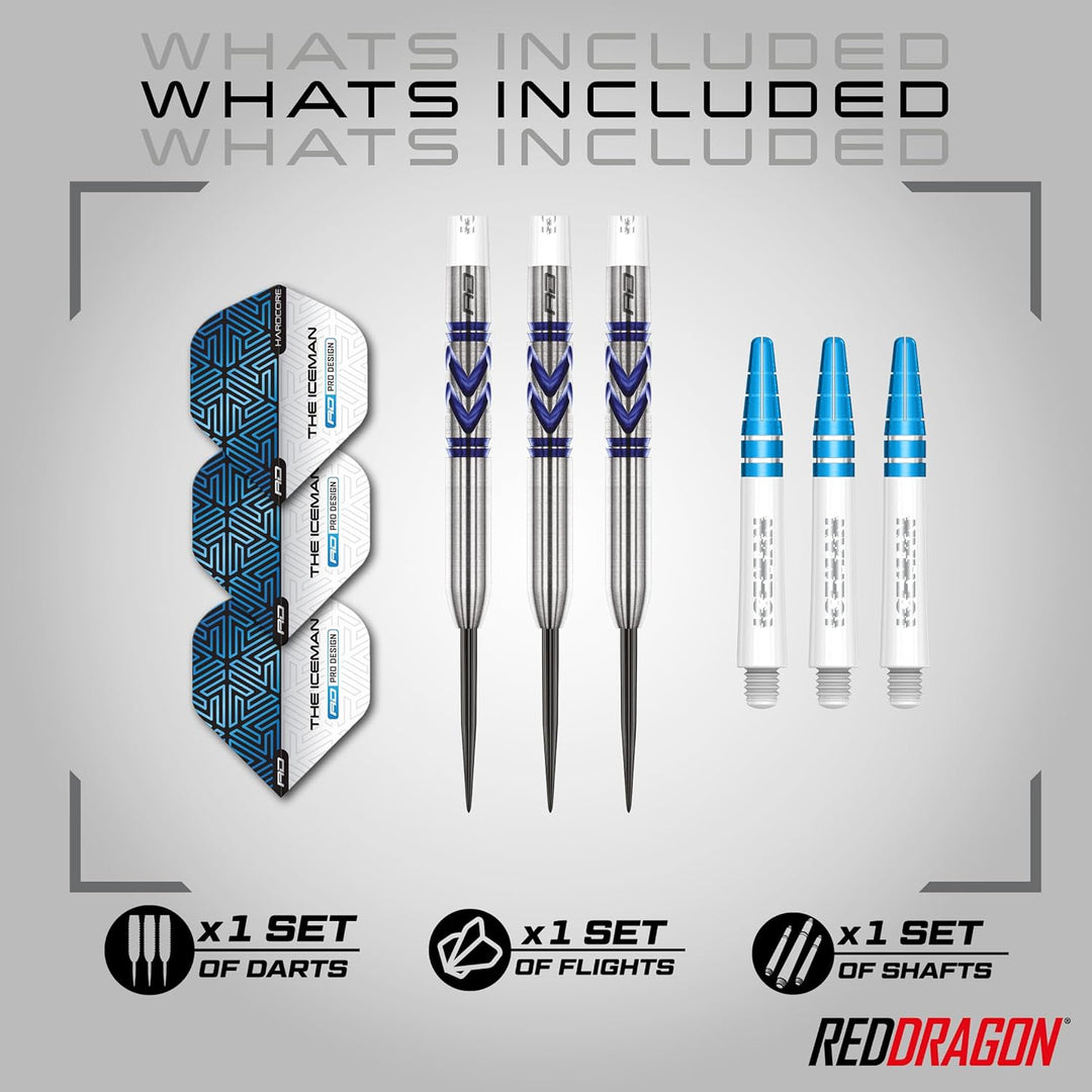 RED DRAGON Gerwyn Iceman Price Avalanche Pro Premium Tungsten Darts Set mit Flights und Stielen 21.0