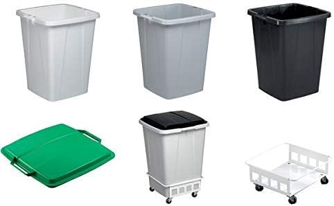 Durable Durabin Abfalleimer / Wertstofftonne 90 Liter, lebensmittelecht, mit Tragegriffen, grau, 180
