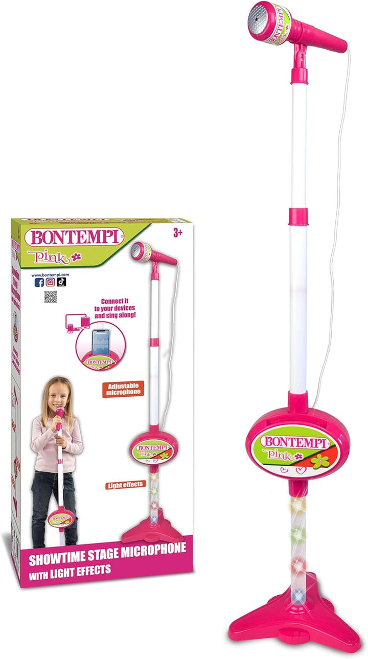 Bontempi | MP3Stage Mic Bühnenmikrofon mit MP3-Anschluss für vielseitige Performance, mit Lichteffek