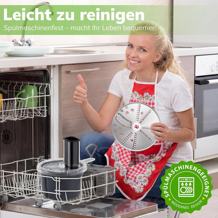 Gemüseschneider elektrisch für Thermomix TM5 TM6, Spiralschneider & Gemüsereibe Edelstahl für Zucchi