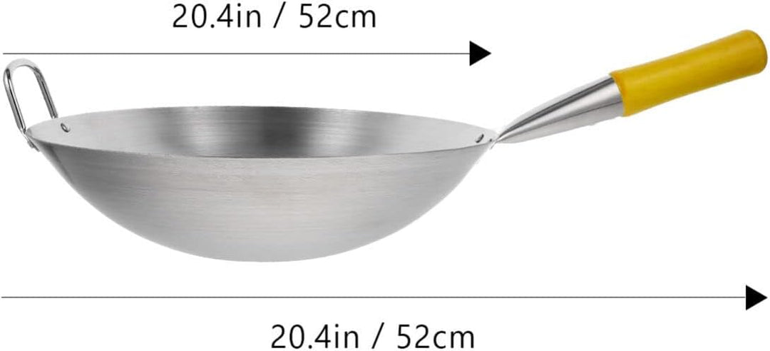 BESTonZON Edelstahl-Wok-Pfanne Mit Griff Rührpfanne Antihaft-Wok-Küchenkochgeschirr Für Elektro-Indu