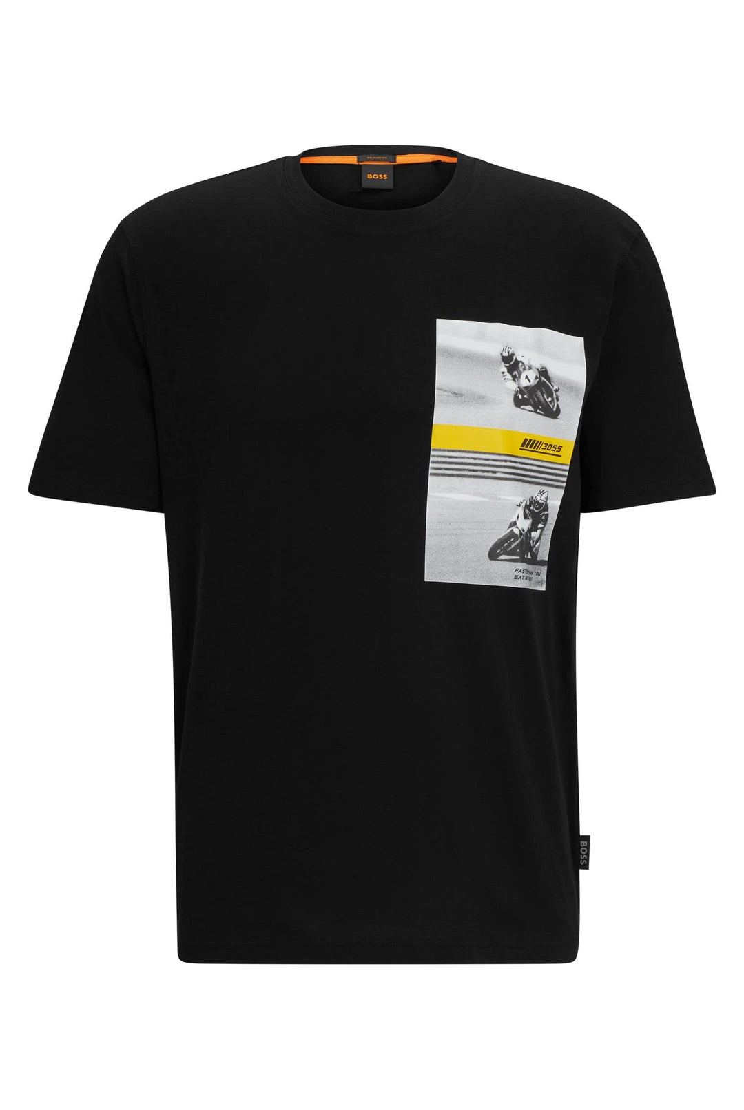 BOSS Herren TeeMotor Relaxed-Fit T-Shirt aus Baumwolle mit Motorrad-Print M Black1, M Black1