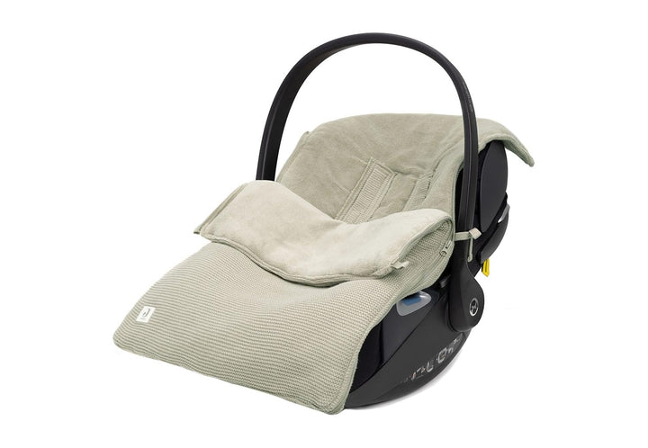 Jollein Fusssack Basic Knit Olive Green - Für Babyschale Kinderautositz Gruppe 0+ und Kinderwagen -