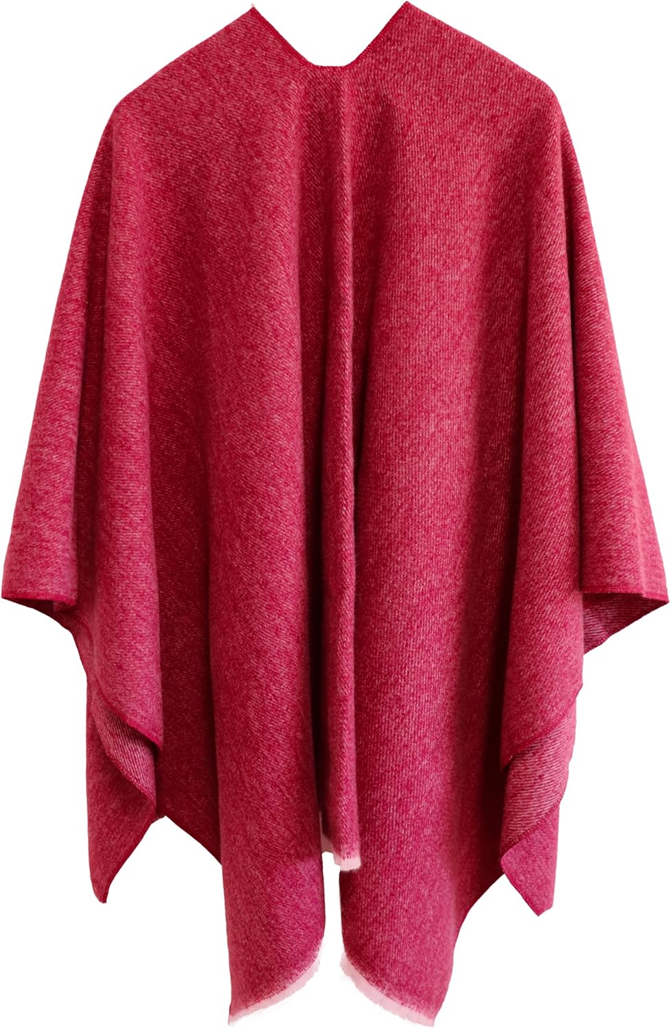 Shmily Girl Poncho Damen Strick Reversibel Cape Decke Elegant Warme Schultertuch Gestrickter Schal M