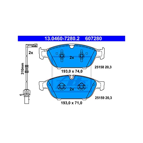 Ate 13.0460-7280.2 Rabatt Bremsklotz Satz für Brembo/Cifam/Delphi/Febi Bilstein/Ferodo/Fte/Hella/Ice
