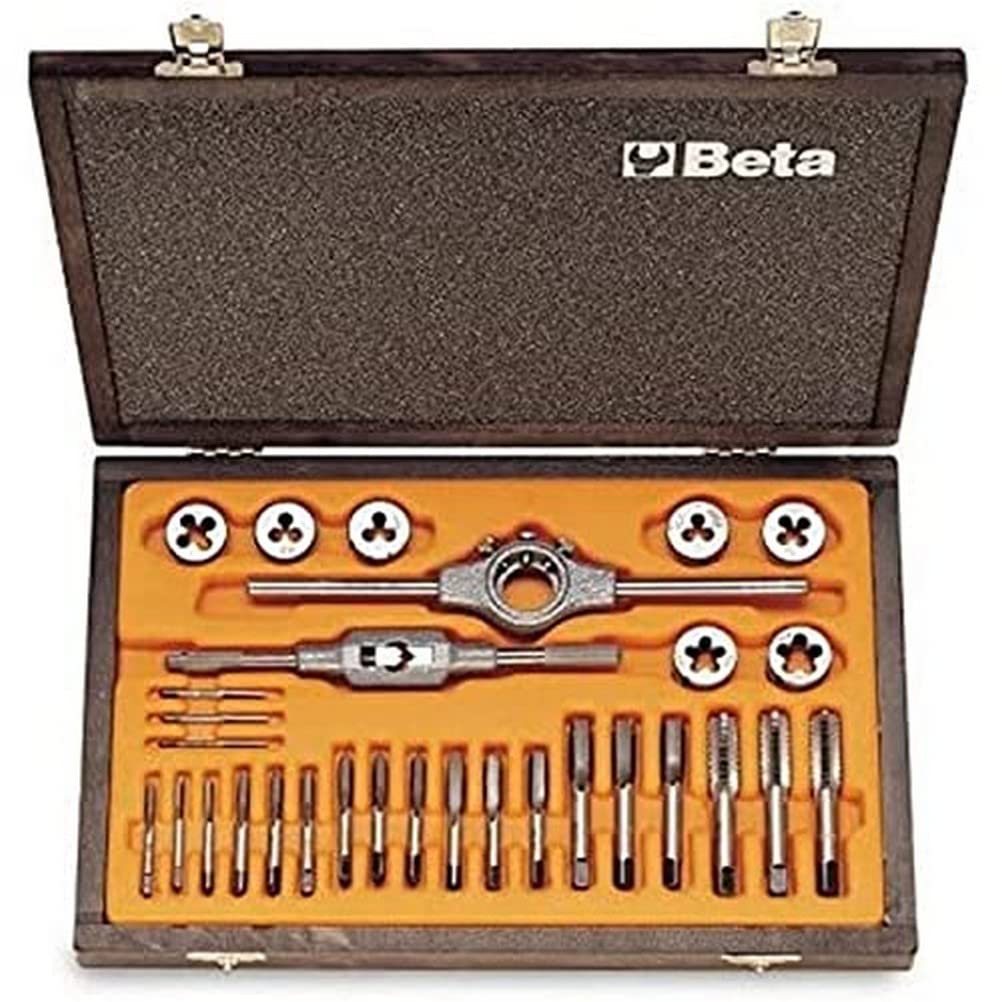 Beta 446/C30 - Sortiment mit Gewindebohrern und Schneideisen, aus Chromstahl, metrisches Gewinde, ko