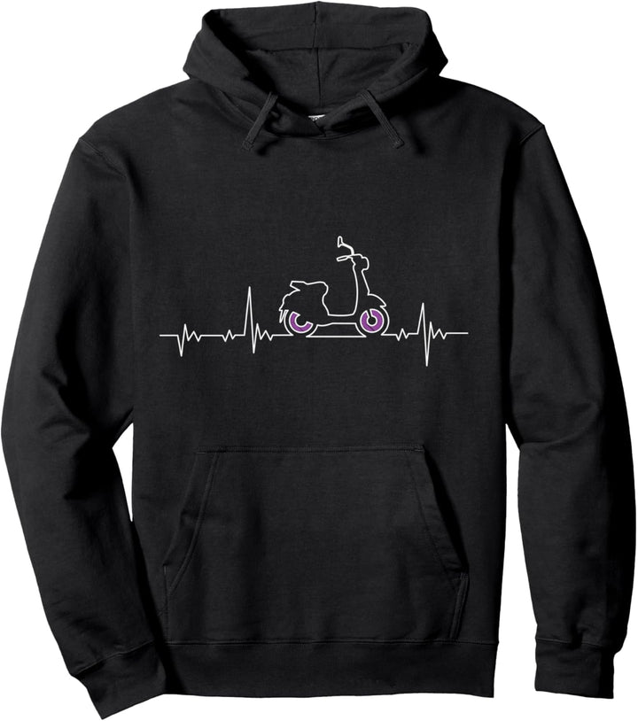 Retro Herzschlag Roller Pullover Hoodie