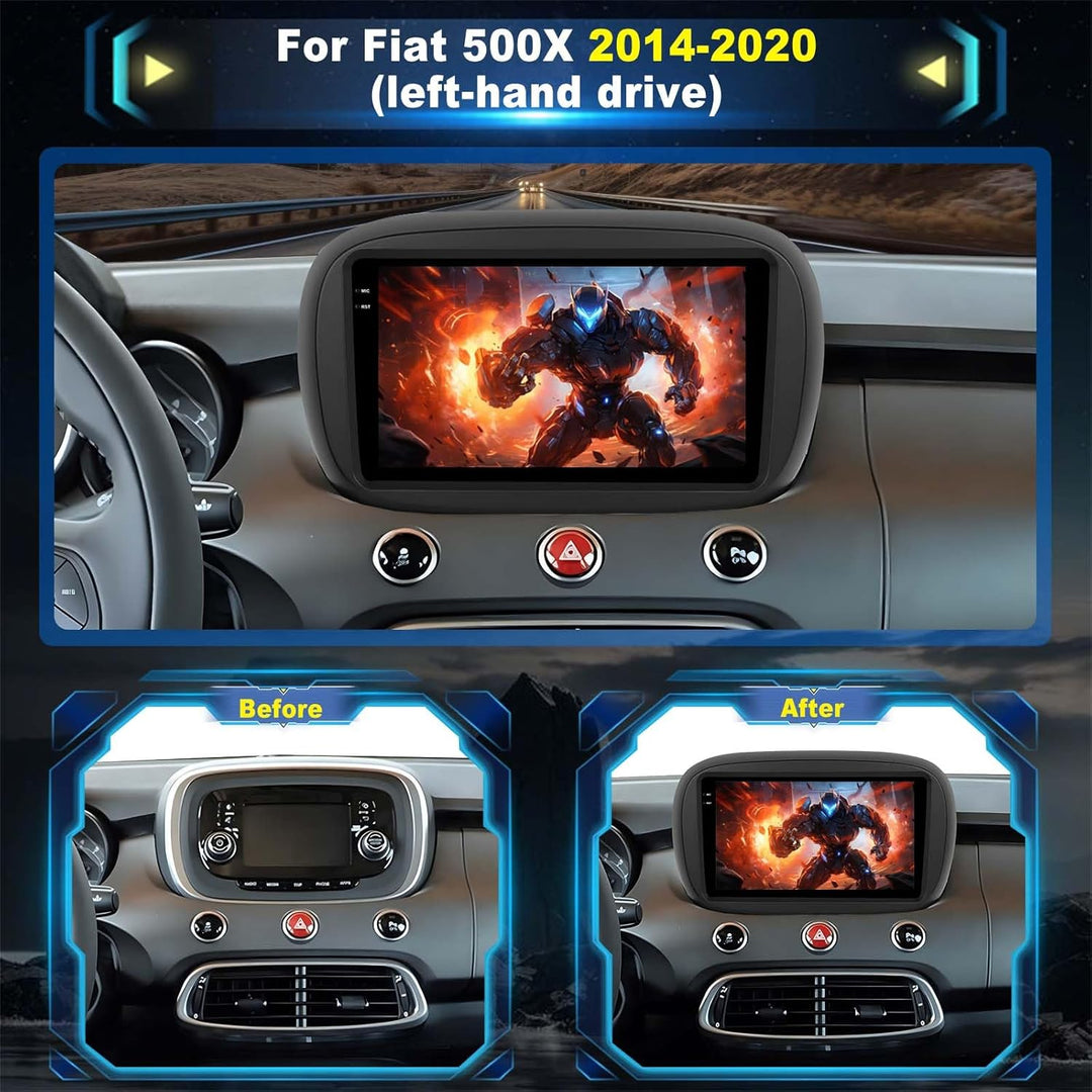 4G+128G Android Autoradio für FIAT 500X 2014-2020 mit Wireless Carplay & Android Auto, 9-Zoll IPS To