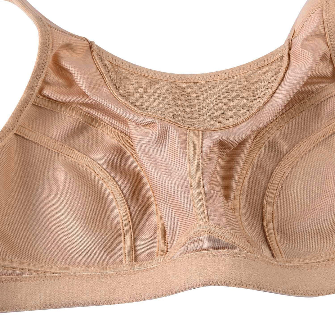 Wingslove Damen Sport BH ohne Bügel Nicht Gepolstert High Impact Bustier Halt Joggen BH 75E Nackt, 7