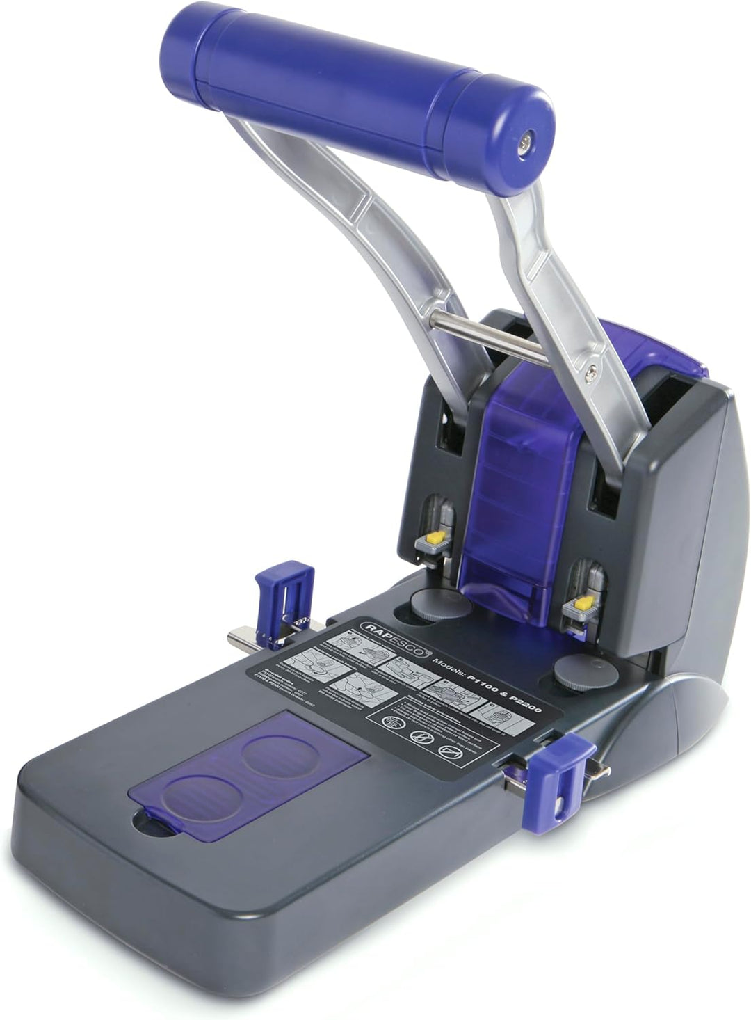 Rapesco PF220AP1 ECO P2200 2-fach-Kraftlocher, 150 Blatt Stanzkapazität, Schwarz/Violett Schwarz / V
