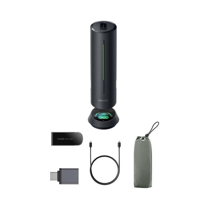 Insta360 Wave Graphitschwarz - KI-Freisprecheinrichtung, Bluetooth, Sprachrekorder, 8 Noise-Cancelli