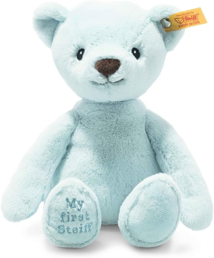 Steiff 242144 Soft Cuddly Friends My First Teddybär - 26 cm - Kuscheltier für Babys - hellblau (2421