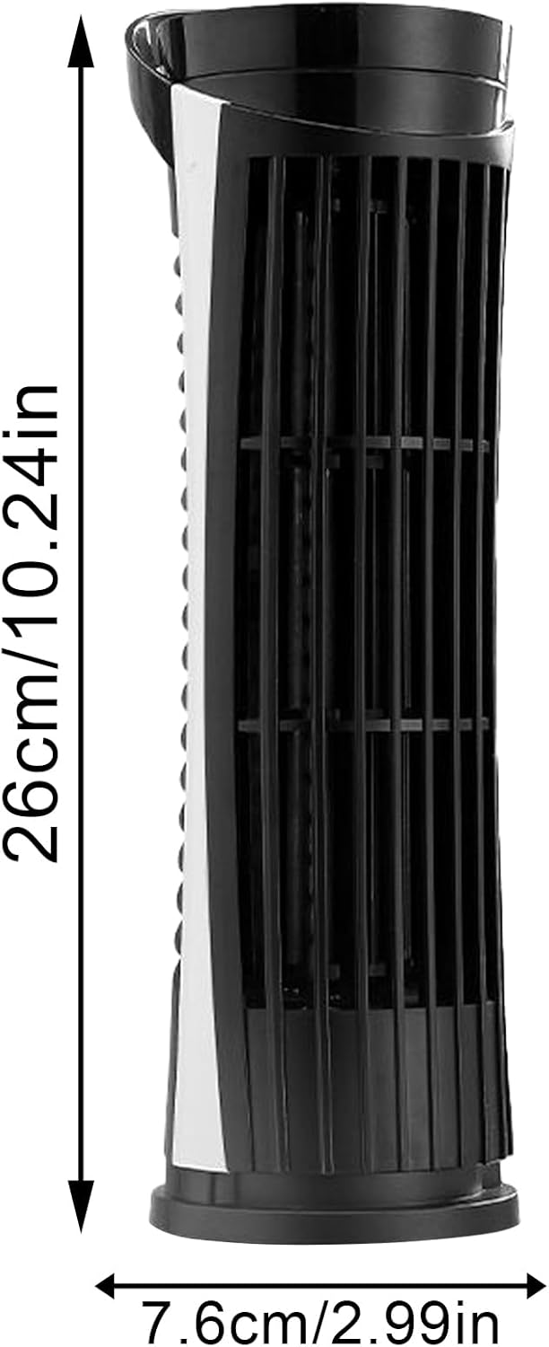 Turmventilator - USB-Lade-Ventilator - Lamellenloser Leiser Turmventilator mit LED-Licht für Schlafz