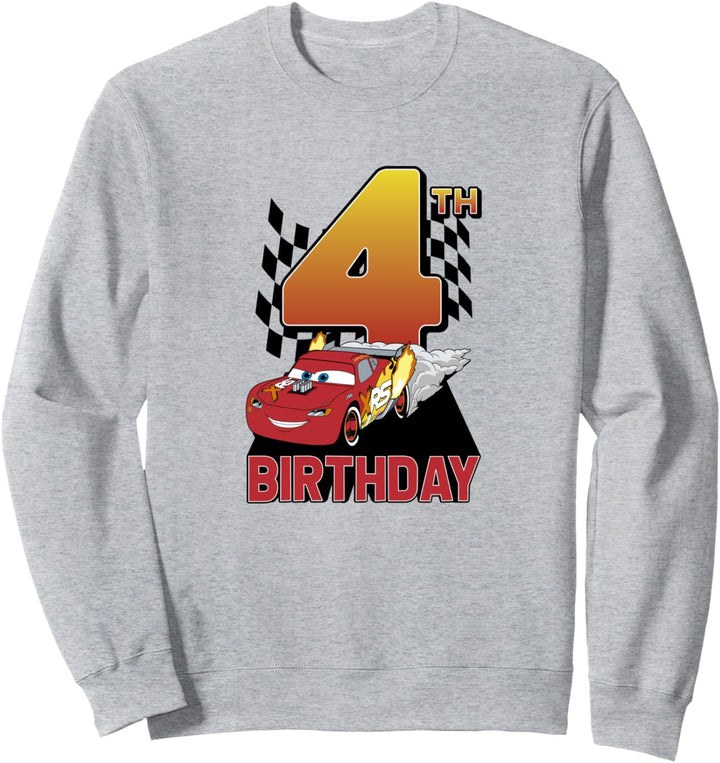 Disney Pixar Cars Lightning McQueen 4th Birthday Peel Out Sweatshirt