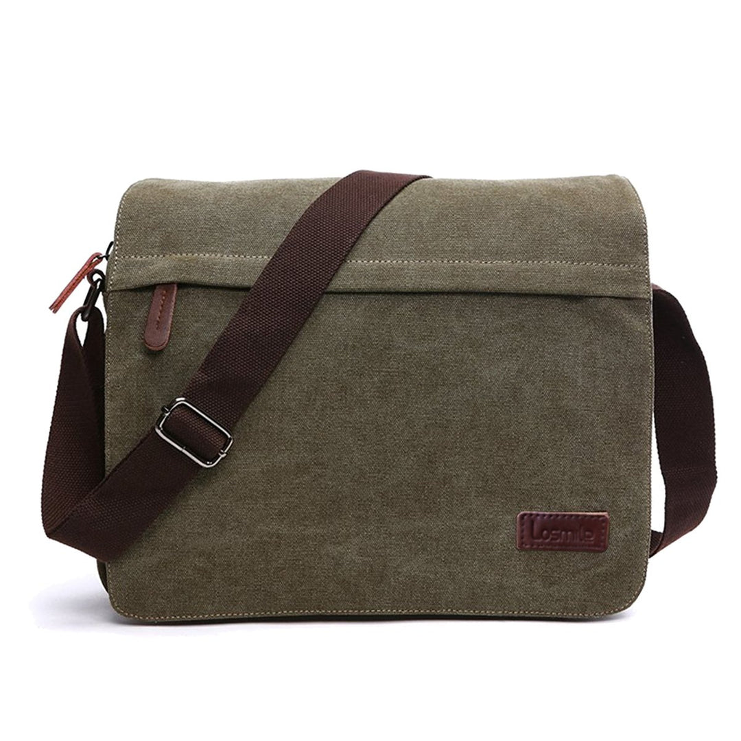 LOSMILE Herren Umhängetaschen, Leinwand Schultertaschen, Laptoptasche,Schulranzen, für Schule und Ar