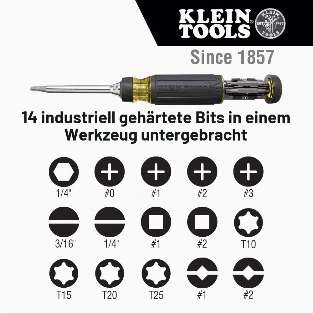 Klein Tools Multi-Bit-Schraubendreher. 15-in-1 Ratsche, 15-in-1 Ratsche