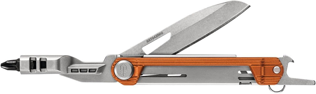 Gerber Taschenmesser mit 5 Funktionen, Multitool mit glatter Klinge, ArmBar Slim Drive, Orange, Edel