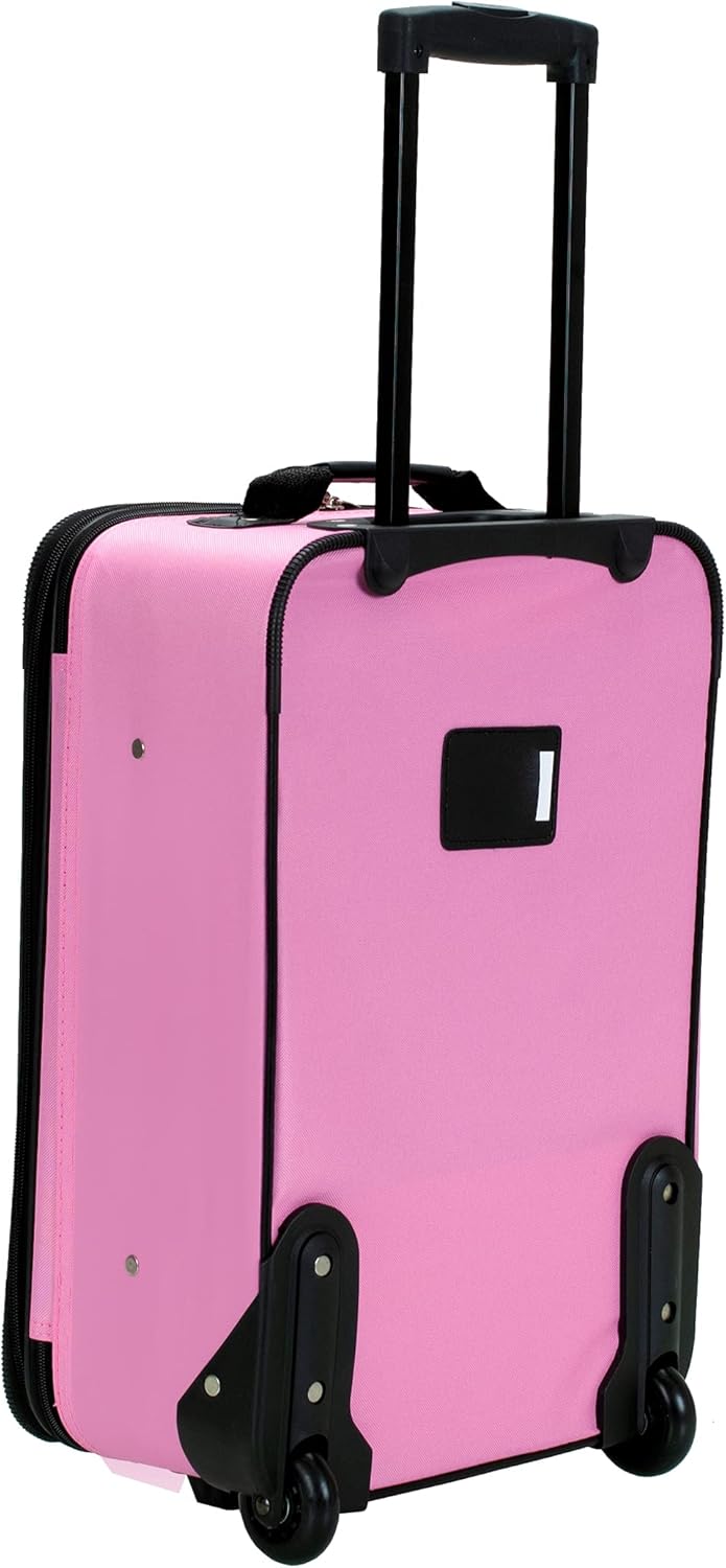 Rockland Luggage Journey Softside Stand-Set, Pink, 4-Piece Set (14/19/24/28), Journey Softside Gepäc