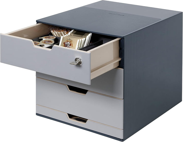 Durable Coffee Point Box Aufbewahrungsbox für Kaffee/Tee, Cateringbox, Kaffeestation/Büroküche, anth