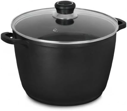 Krüger Aluguss-Universaltopf Delta mit Glasdeckel - 24 cm - Kochtopf für gesunde & fettarme Speisen
